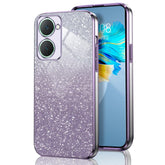 GOGME Glitter Case for VIVO Y28s 5G, Slim Soft TPU Electroplating Frame Glitter/Transparent Shockproof Anti-Scratch Cover. Purple